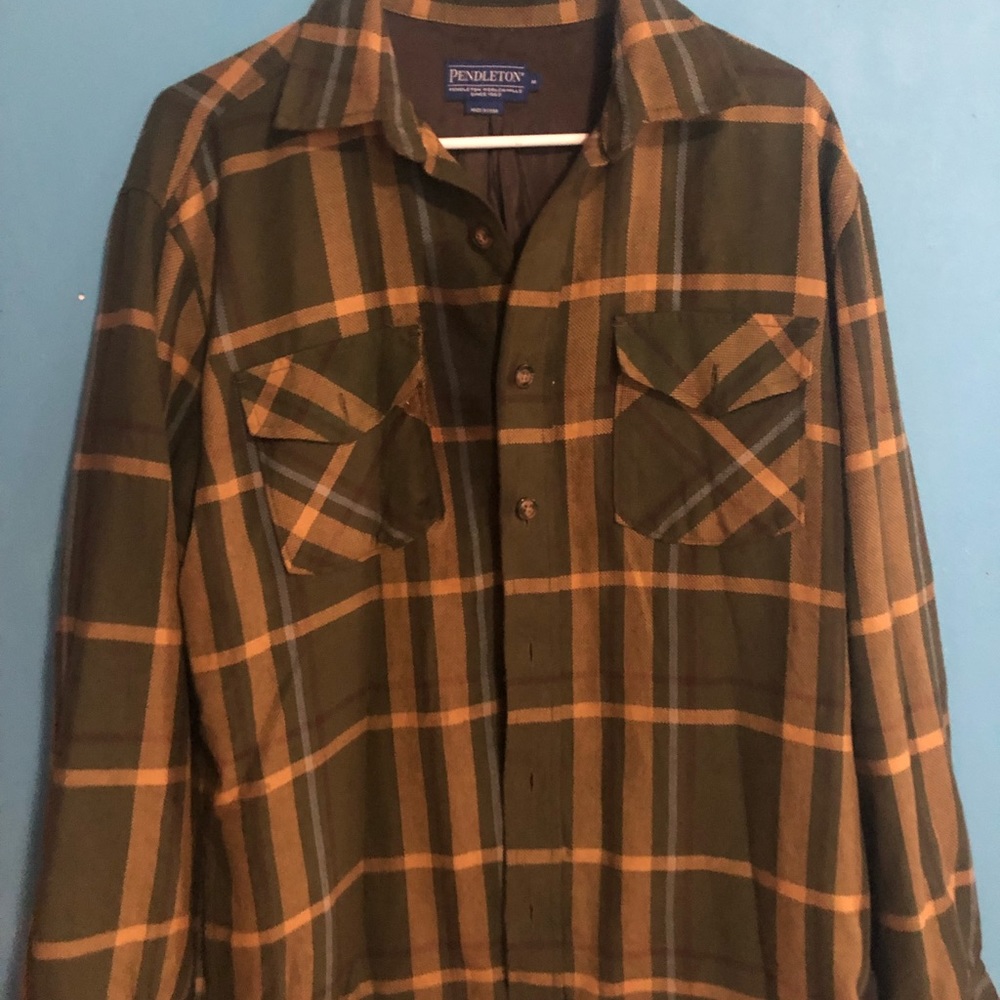 Forest Green Pendleton button up Coat/Shirt nice hand pockets